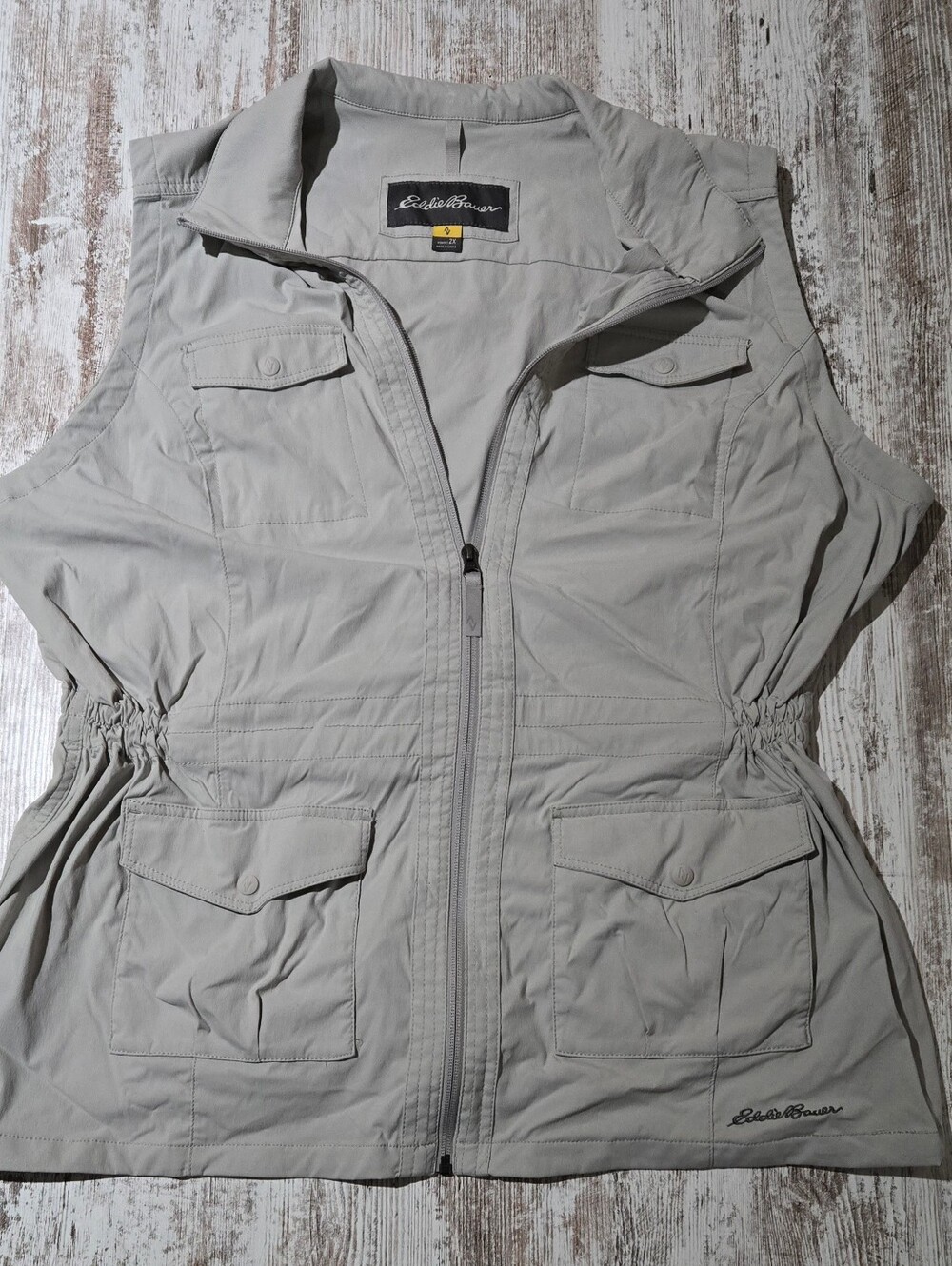 Eddie Bauer Women's Light Gray Utility Vest 2X